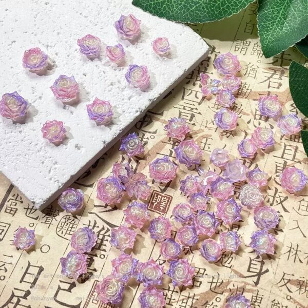 Soft Resin Flower Beads – Glow in the Dark & UV Color Changing for DIY Jewelry & Crafts